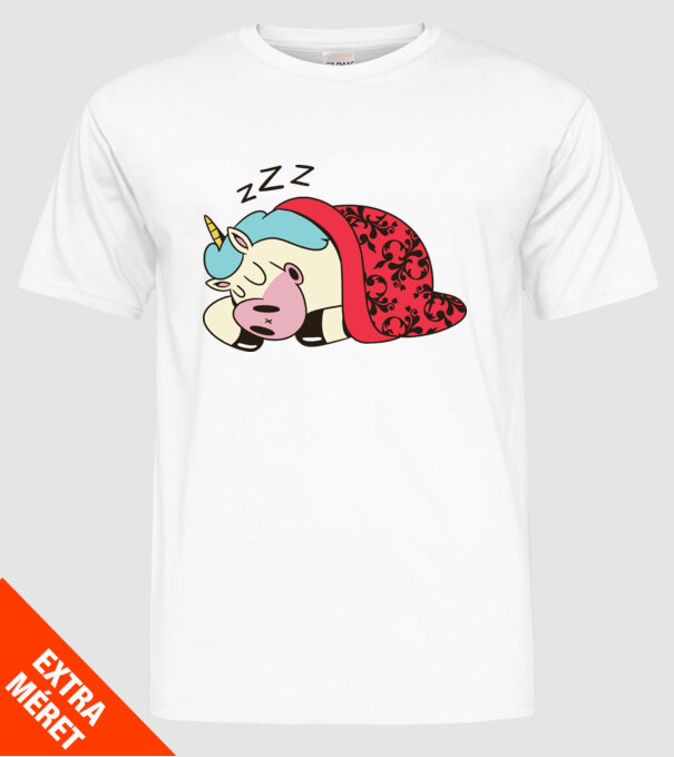 Unicorn adormit model alb pe tricou