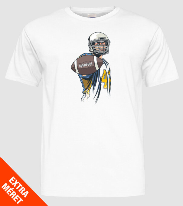 Jucător de fotbal American model alb pe tricou