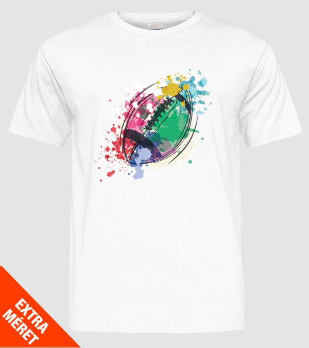 Fotbal american Acuarelă model alb pe tricou
