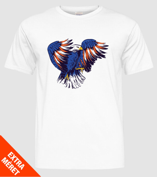 Vultur American model alb pe tricou