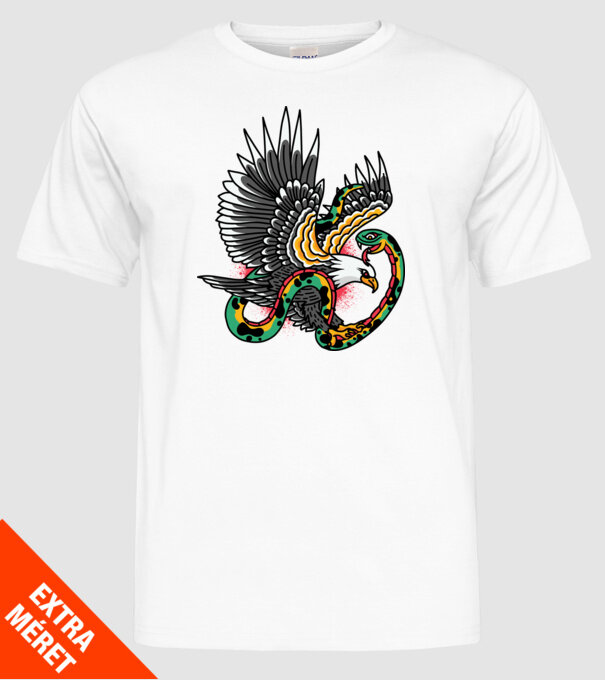 Vultur American model alb pe tricou