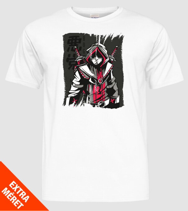Războinic Anime model alb pe tricou