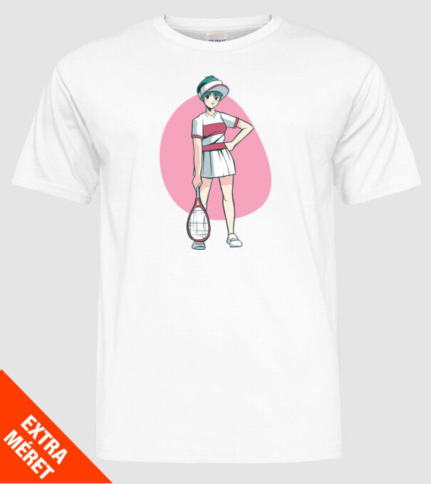Anime Jucător de tenis fată model alb pe tricou