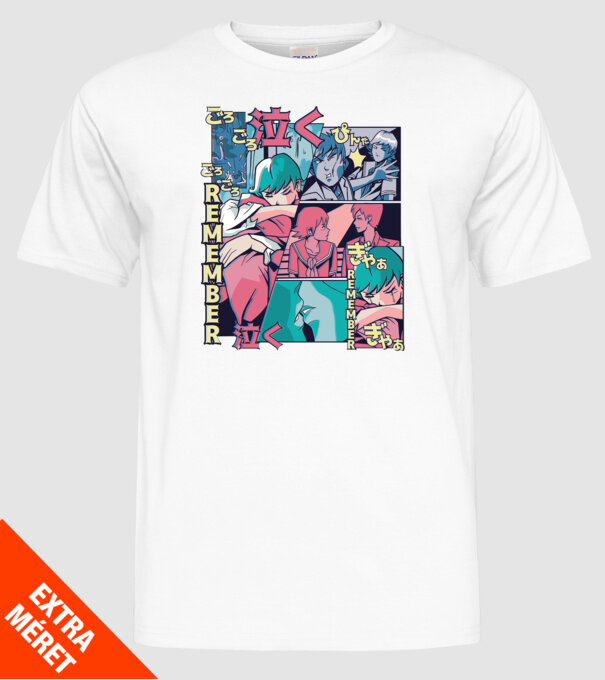 Anime Vaporwave benzi desenate model alb pe tricou