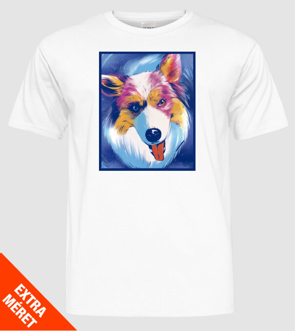 Câine ciobănesc australian model alb pe tricou