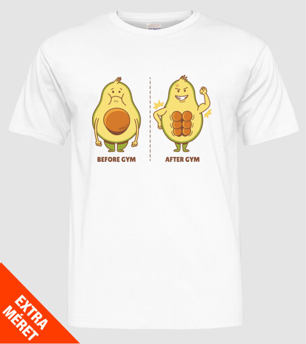 Antrenament Avocado model alb pe tricou