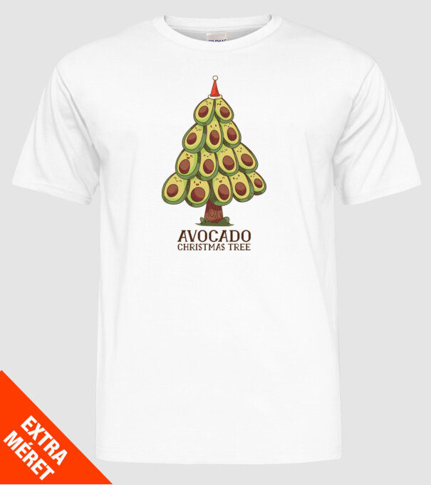 Pom de Crăciun Avocado model alb pe tricou