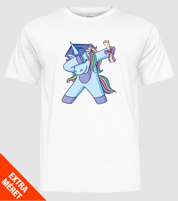 Unicorn Absolvent model alb pe tricou