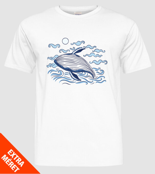 Balenă model alb pe tricou