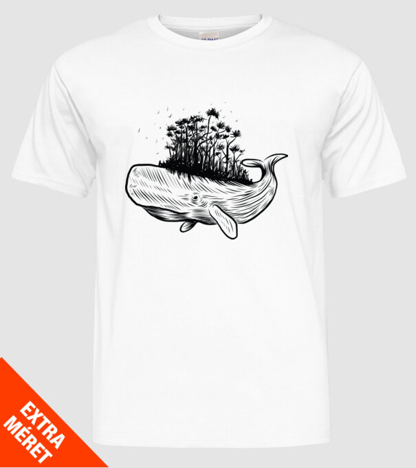 Balenă Natură model alb pe tricou