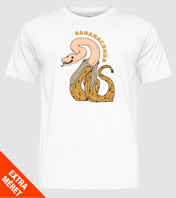 Bananaconda model alb pe tricou