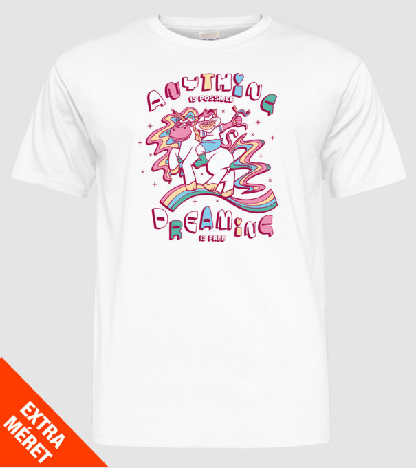 Orice este posibil Unicorn model alb pe tricou
