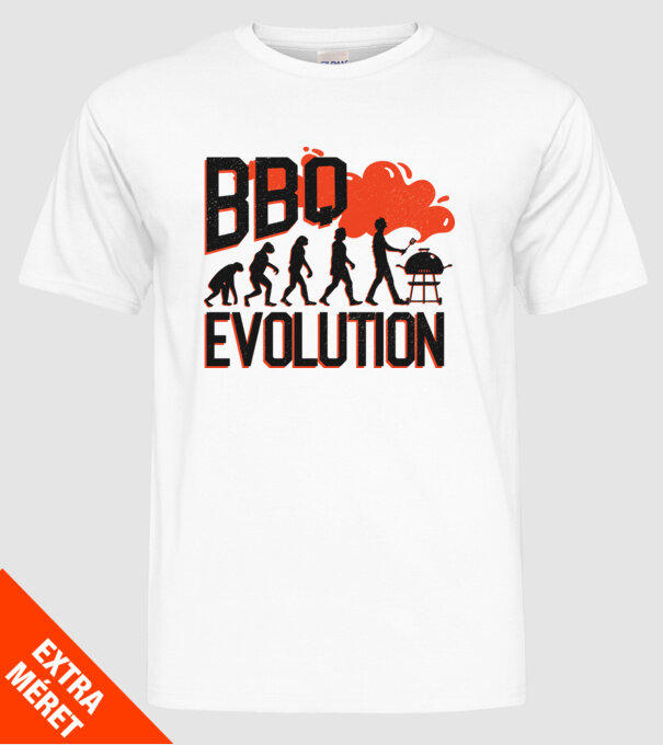 BBQ Evoluție Grătar model alb pe tricou