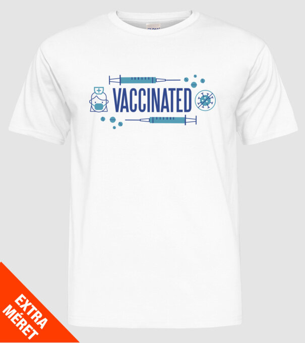 Sunt vaccinat model alb pe tricou