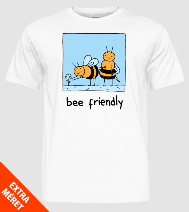 Bee friendly model alb pe tricou