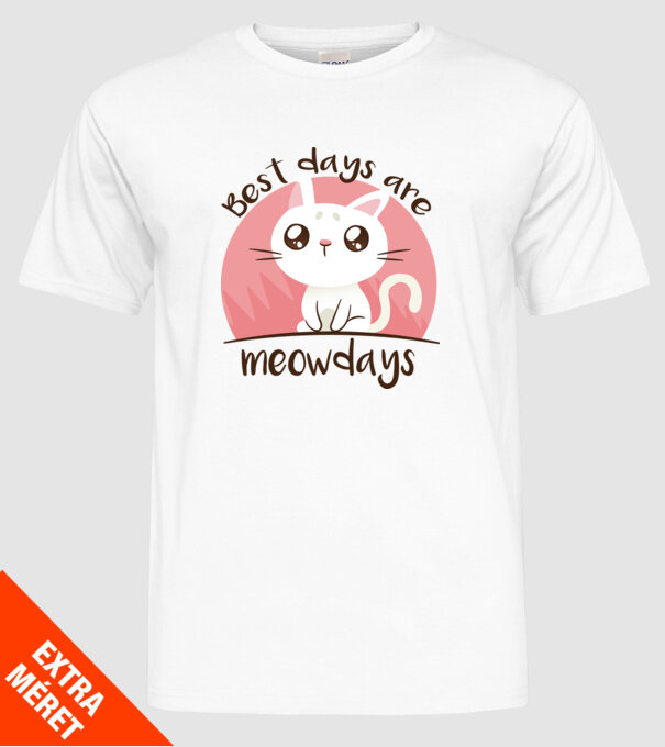 Best days are Meowdays model alb pe tricou