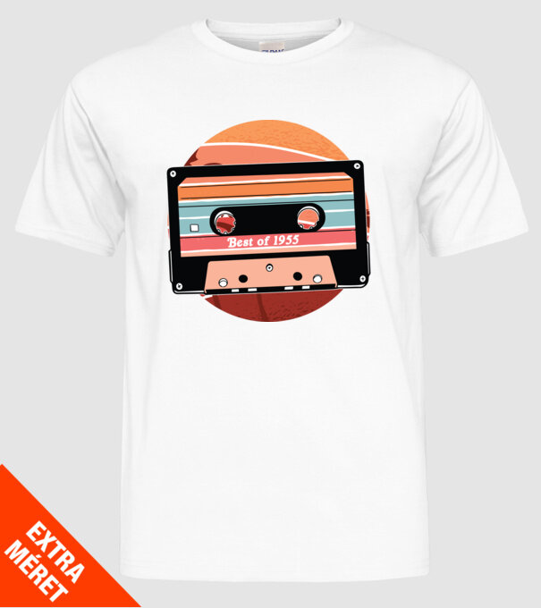 Best of 1955 retro Tape Birthday model alb pe tricou