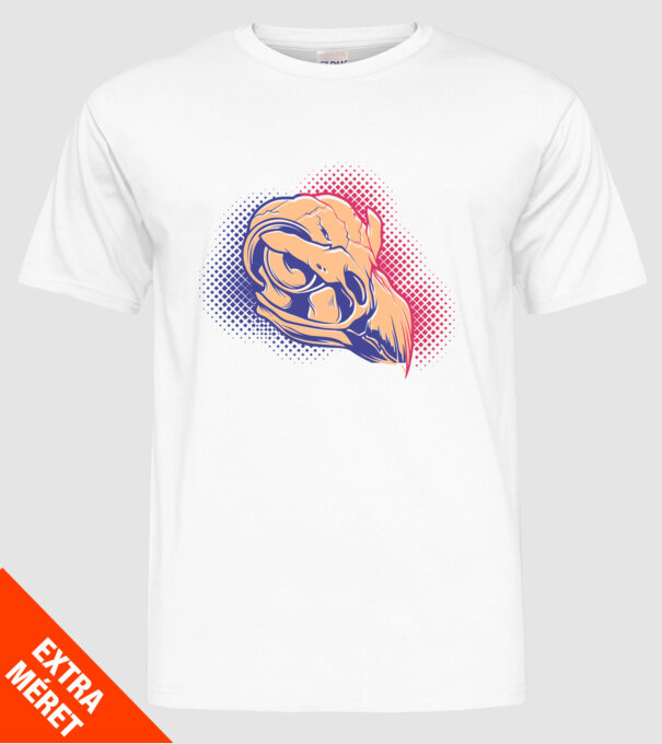 Bird skull model alb pe tricou