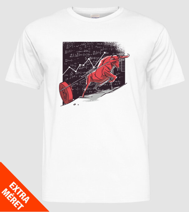 Taur Bitcoin model alb pe tricou