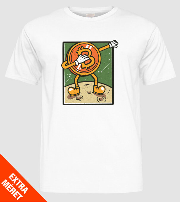 Bitcoin DAB model alb pe tricou