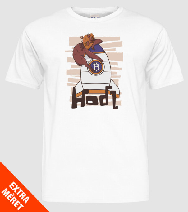Bitcoin Hodl Leneș model alb pe tricou