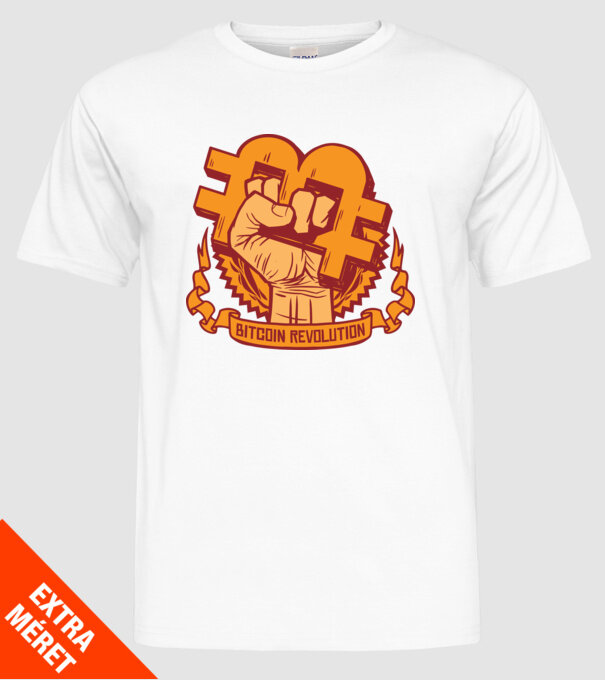 Bitcoin Revolution model alb pe tricou
