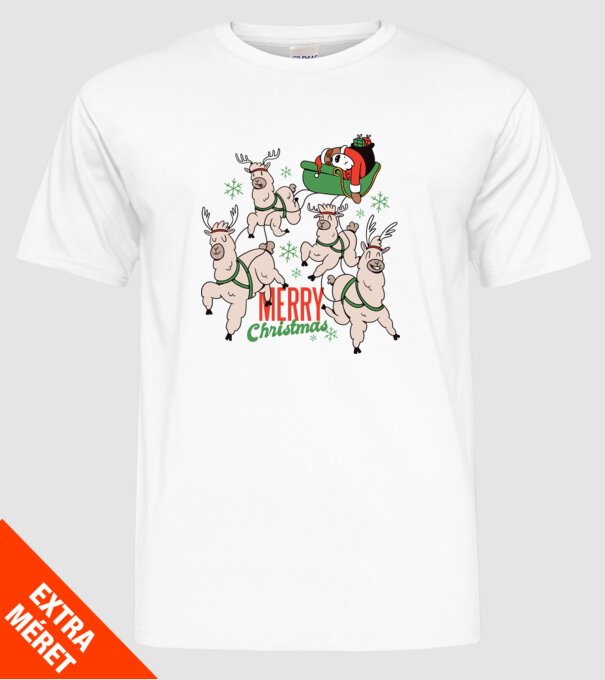 Crăciun Fericit Moș Crăciun Leneș model alb pe tricou