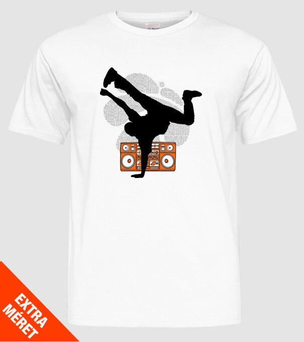 Dansator Break model alb pe tricou