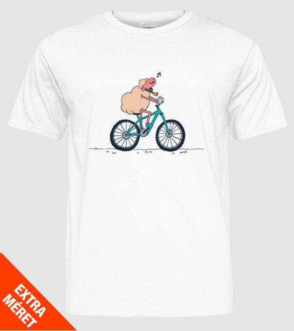 Miel cu bicicletă model alb pe tricou