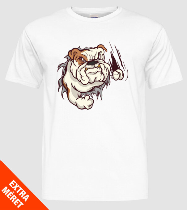 Bulldog model alb pe tricou