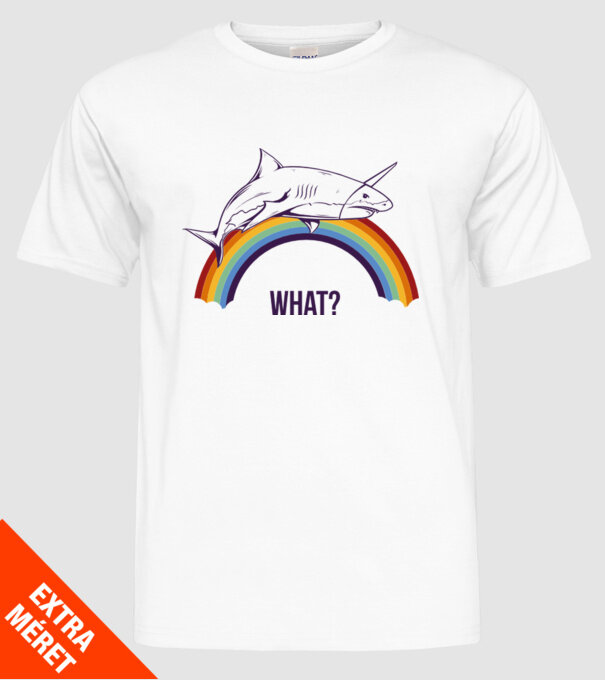 Rechin unicorn model alb pe tricou