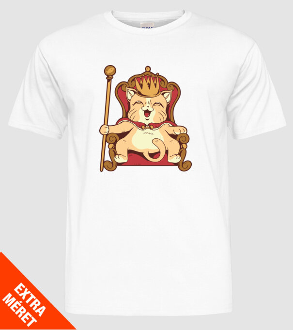 Cat King Pisică rege model alb pe tricou