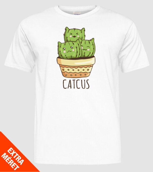 Catcus Pisică Cactus model alb pe tricou