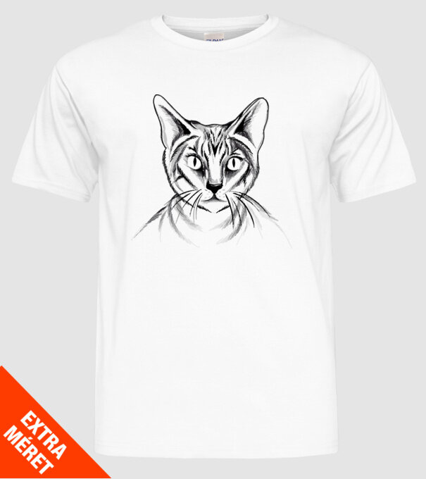 Pisică desen model alb pe tricou