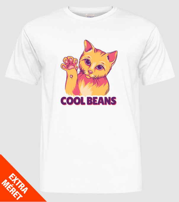 Cool Beans - talpă pisică model alb pe tricou