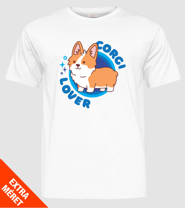 Corgi Lover model alb pe tricou