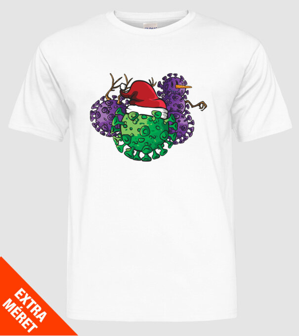 Christmas Covid model alb pe tricou