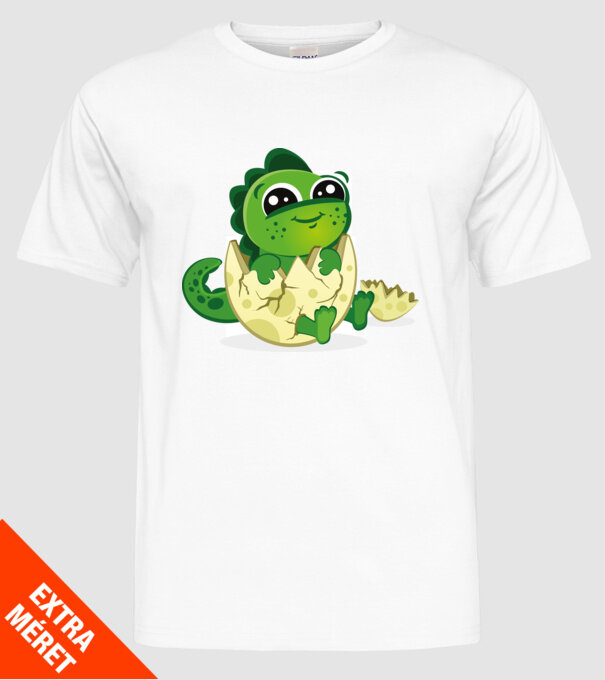 dinozaur drăguț în ou model alb pe tricou