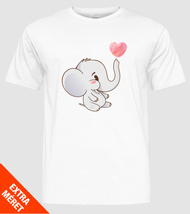 Elefant drăguț model alb pe tricou