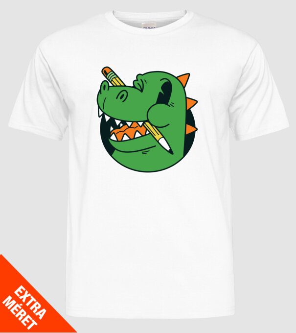 Elev Dinozaur drăguț model alb pe tricou