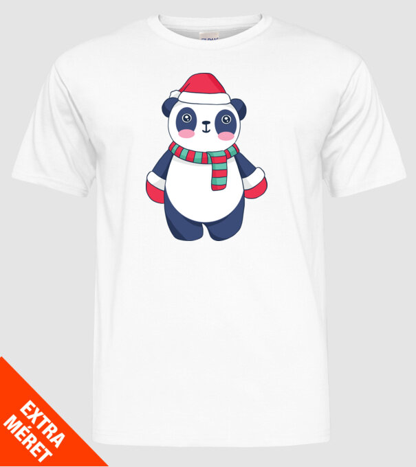 Panda drăguț de Crăciun model alb pe tricou