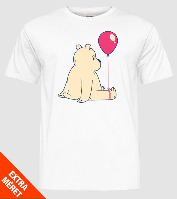 Teddy Drăguț cu Balon model alb pe tricou
