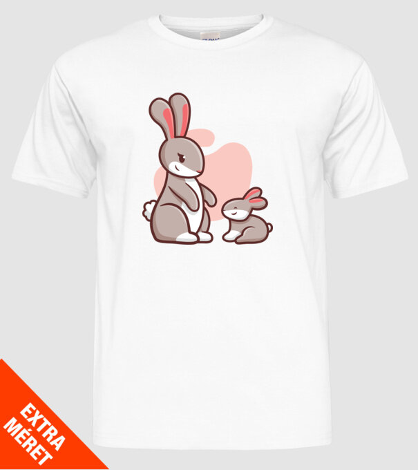 Iepurași drăguți model alb pe tricou