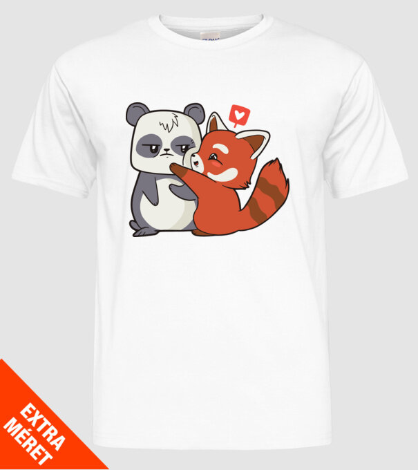 Panda drăguț Dragoste model alb pe tricou