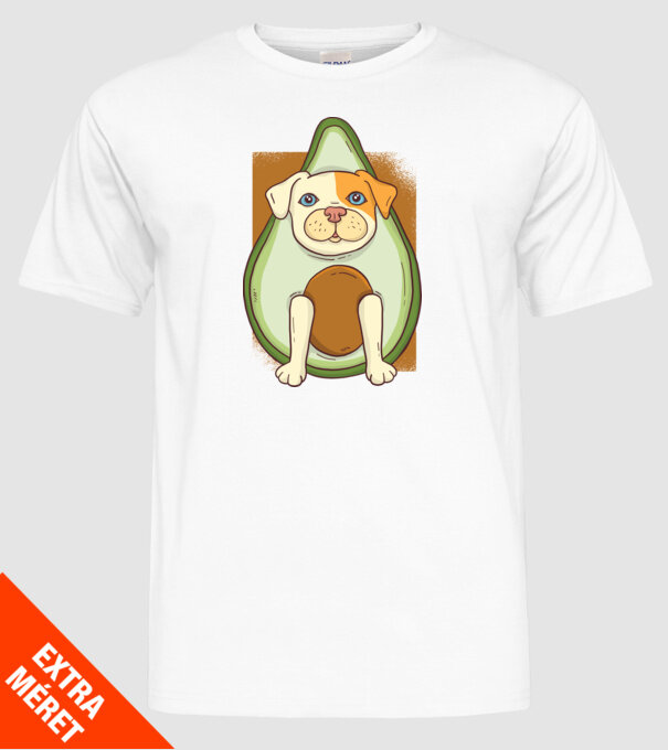 Pitbull Drăguț Avocado model alb pe tricou