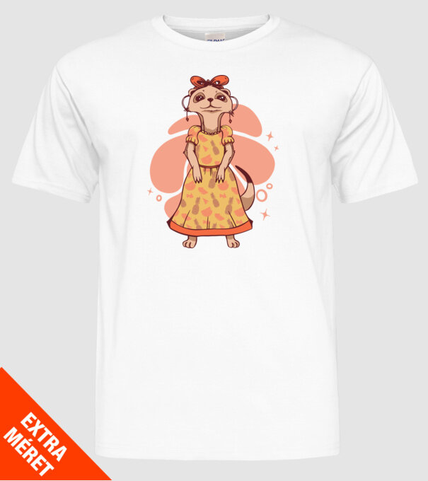 Suricată drăguță model alb pe tricou