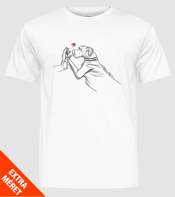 Dog danez bate palma model alb pe tricou