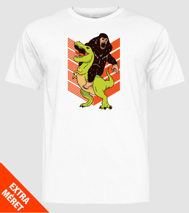 Dinozaur Yeti model alb pe tricou