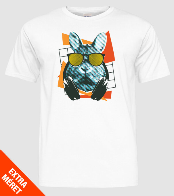 DJ Iepure model alb pe tricou