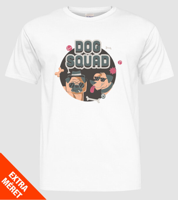 Dog squad model alb pe tricou